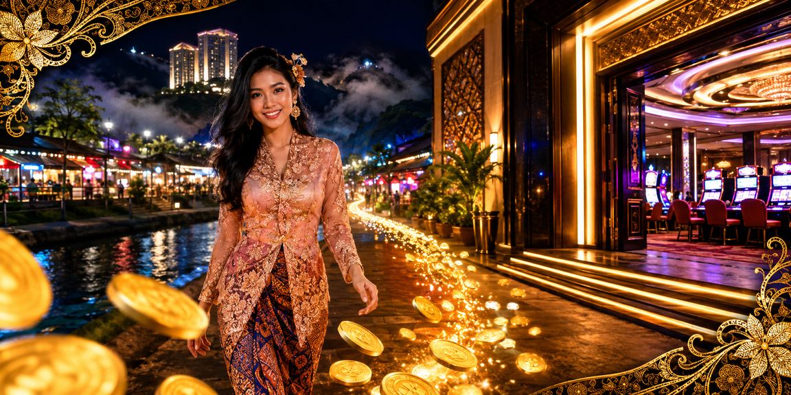 Suasana kasino Genting Highlands dengan pemain berbaju batik menikmati hiburan meja permainan